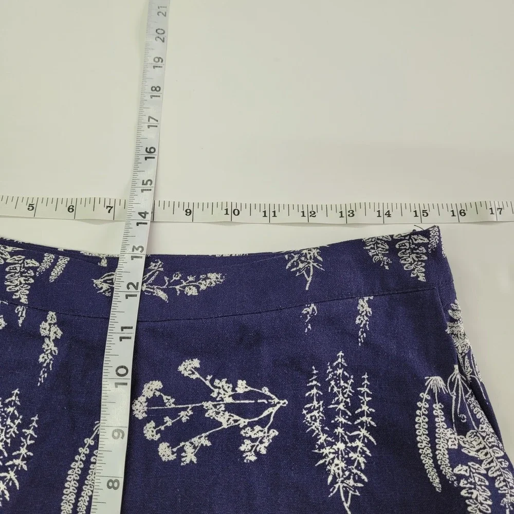 Tuckernuck Pant‎ Beaufort Botanical Andi Cropped Wide Leg Womens M Blue Linen